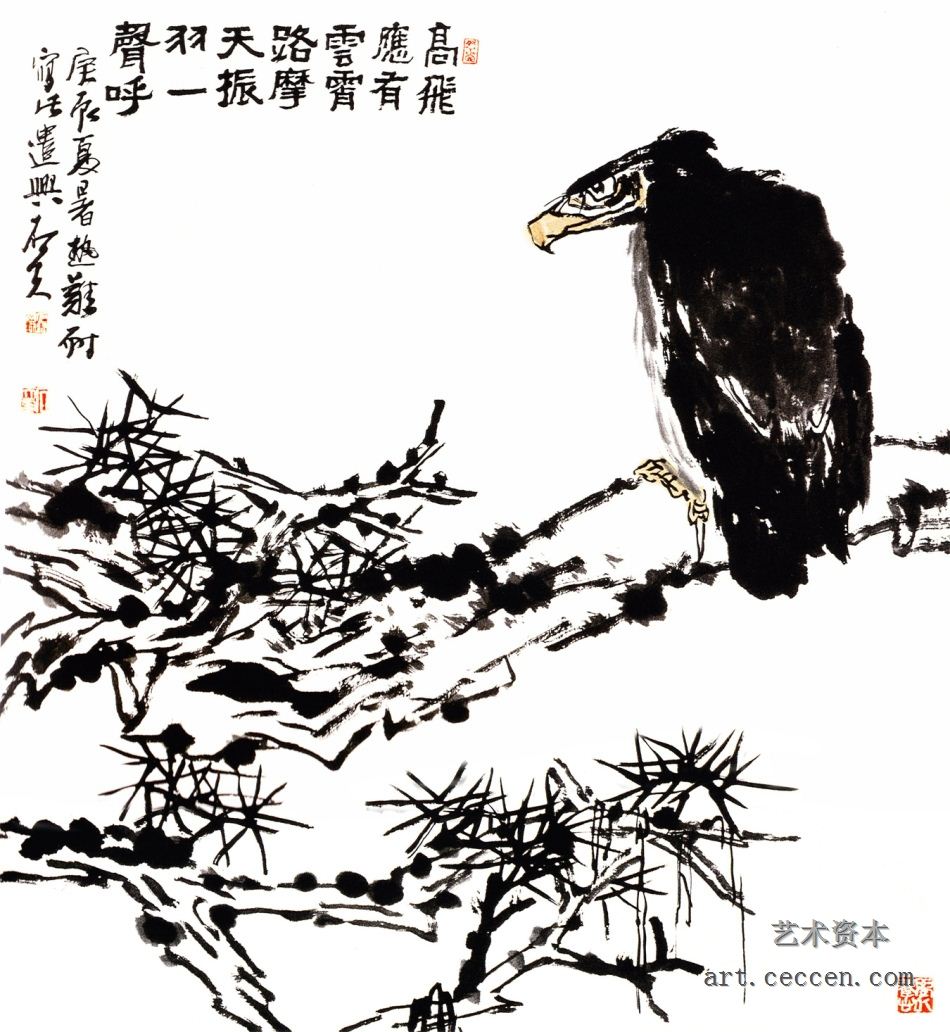 松鹰 117x97cm 纸本笔墨 2000年 郭石夫